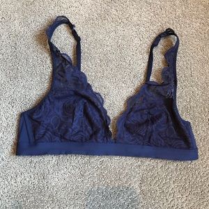 PINK navy blue bralette.